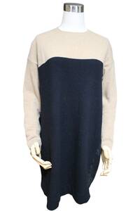19080078ris Des Pres DES PRESS cashmere . knitted One-piece beige X black 1 [ used ]