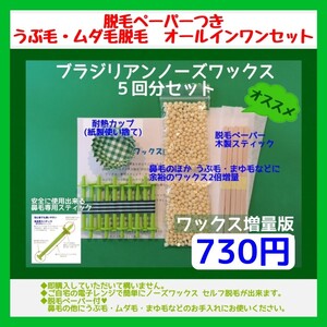 オールインワンセット■ブラジリアンノーズワックス 5回分 ワックス増量版 ⑤