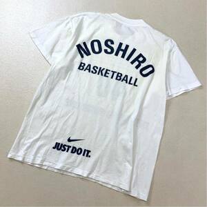 激レア 能代工業 90年代 銀タグ NIKE ナイキ 能代 バスケットボール部 限定 半袖 tシャツ メンズ Lサイズ ホワイト ネイビー 名門バスケ部