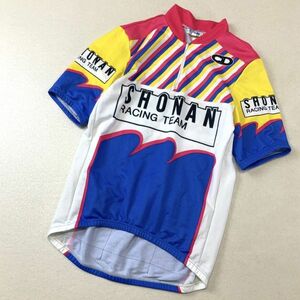 希少 非売品 良品 SHONAN RACING TEAM 湘南レーシングチーム サイクルジャージ メンズ LLサイズ サイクルウエア ブルー イエロー 自転車