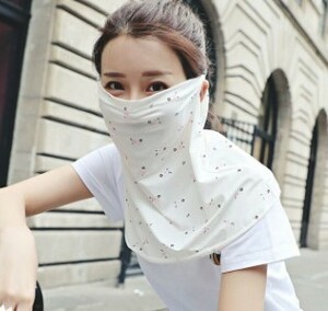  lady's ear .. type neck guard face cover deco rute cover sunshade stole mask replacement ultra-violet rays except . white ⑦