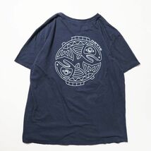 00's 10's ORVIS オービス フィッシュプリント コットン Tシャツ 紺 (XL) 魚柄 ネイビー 半袖 00年代 旧タグ_画像2