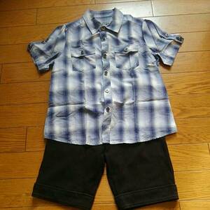  Comme Ca Du Mode 120. short sleeves shirt Comme Ca Ism 110. short pants 2 pieces set used 