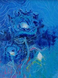 Art hand Auction Nationale Kunstvereinigung Susumu Sekiguchi, Blaue Rose, Ölgemälde, F6: 40, 9×31, 8 cm, Einzigartiges Ölgemälde, Neues hochwertiges Ölgemälde mit Rahmen, Signiert und garantiert authentisch, Malerei, Ölgemälde, Natur, Landschaftsmalerei
