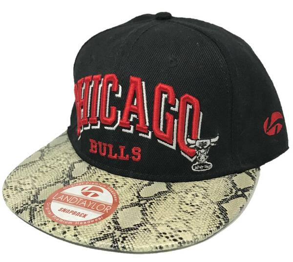 [並行輸入品] LANDTAYLOR NBA Chicago Bulls シカゴ ブルズ スネークバイザーデザイン スナップバックキャップ