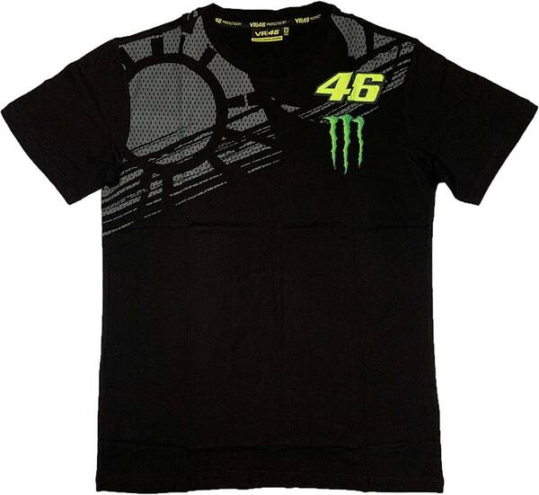 VR46 MONSTER ENERGY モンスターエナジー メッシュ タイヤデザイン 半袖 Tシャツ (S) [並行輸入品]