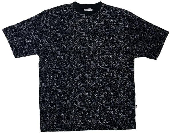 [並行輸入品] BROCK JEANS ブロックジーンズ モノグラムデザイン Tシャツ (ブラック) (XXL)