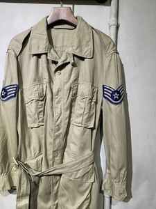 【即決】50s USAF 米軍 エアフォース トロピカルジャケット ミリタリー サファリシャツ usa アメリカ 古着 ヴィンテージ ビンテージ 42L