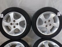 ☆山あり デミオ☆ 4H 100 6J +45 15インチ MAZDA マツダ純正 アルミホイール タイヤ 185/55R15（DUNLOP）4本_画像2