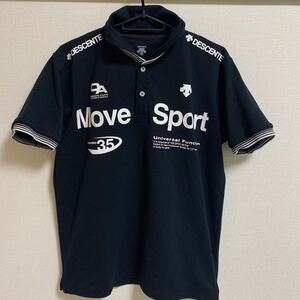 【人気】Move Sport 半袖 ポロシャツ ドライ素材 ムーブスポーツ デサント DESCENTE スポーツウェア トレーニングウェア 黒 ブラック