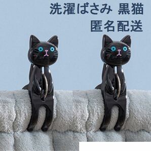 新品 洗濯ばさみ ８個セット 洗濯バサミ 黒猫 ネコ ねこ ピンチ クリップ