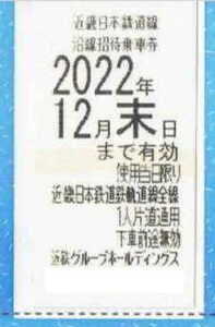 近鉄グループ 近畿日本鉄道線沿線招待乗車 12枚 株主優待券3冊 有効期限2022年12月