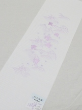 夏　洗える　素敵な　半衿　はんえり　絽　刺繍　千鳥　薄紫_画像3