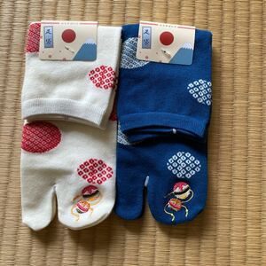 ぷらすばにら 足袋 ソックス 二足セット 日本 手毬刺しゅう入り 未使用