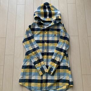 ★中古美品★ A BATHING APE エイプ レディース XS シャツワンピース チェックシャツ パーカーシャツ