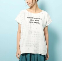 新品　SHOO・LA・RUE/Cutie Blonde　バンダナ柄ロゴシフォンプルオーバー　ブラック　03(L)　定価1100円_画像2