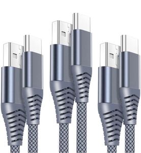 3本セット 0.9m/1.8m/3m USB Type C ケーブル ナイロン編み タイプ C 充電ケーブル 急速充電 ケーブル MacbookなどType C 機器対応 ブルー
