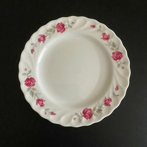  Taiwan retro * large same made *Φ20.5cm flat plate cake plate rose pink frill * Taiwan tableware * Vintage ris135960c