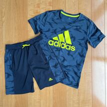 ジュニア スポーツウエア 上下セット adidas アディダス 半袖Tシャツ ハーフパンツ 150cm_画像1