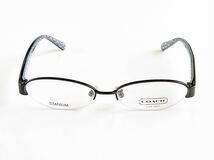 新品　COACH coach コーチ　メガネ　眼鏡　チタン　titanium ブランド　黒　ブラック　オシャレ　上品　ハーフリム　高級感_画像3