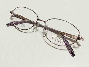 新品　a.testoni アテストーニ　日本製　ブランド　メガネ　眼鏡　高級感　上品　チタン　フルリム　ピンク　パープル