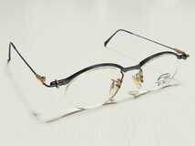 新品　Flair フレアー　ドイツ製　メガネ　眼鏡　高級感　上品　ハーフリム　ブルー　青　オーバル_画像5