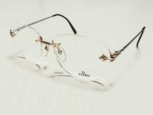 新品　FENDI　フェンディ　日本製　ブランド　メガネ　眼鏡　高級感　オシャレ　上品　ツーポイント　軽い　シルバー