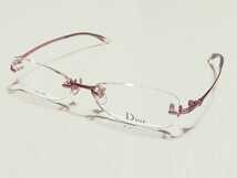 新品　Christian Dior　ディオール　ブランド　日本製　メガネ　眼鏡　高級感　オシャレ　ツーポイント　ピンク　綺麗　チタン　軽い_画像1