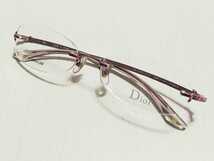 新品　Christian Dior　ディオール　ブランド　日本製　メガネ　眼鏡　高級感　オシャレ　ツーポイント　ピンク　綺麗　チタン　軽い_画像4