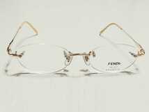 新品　FENDI　フェンディ　ブランド　メガネ　眼鏡　高級感　上品　ツーポイント　ゴールド　綺麗 チタン　軽い_画像3