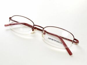 新品　EMPORIO ARMANI エンポリオ アルマー二　メガネ　眼鏡　ブランド　日本製　オシャレ　上品　ハーフリム　高級感