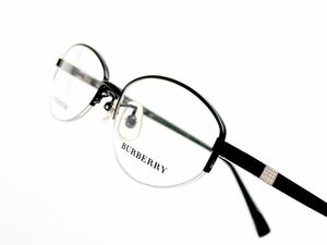 新品　BURBERRY Burberry バーバリー　メガネ　眼鏡　チタン　titanium 黒　ブラック　ハーフリム　ブランド　高級感