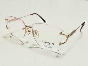 新品　LANVIN　ランバン　日本製　メガネ　眼鏡　高級感　オシャレ　上品　ツーポイント　ゴールド　べっこう柄　軽い