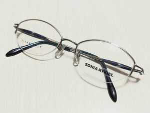新品　SONIA AYKIEL　ソニアリキエル　日本製　メガネ　眼鏡　高級感　オシャレ　上品　ハーフリム　シルバー　チタン　軽い