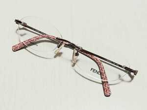 新品　FENDI　フェンディ　日本製　ブランド　メガネ　眼鏡　高級感　オシャレ　上品　ツーポイント　軽い　ゴールド