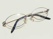 新品　valentino rudy　ヴァレンチノルーディ 日本製　メガネ　眼鏡　高級感　オシャレ　上品　フルリム　チタン　ゴールド　青_画像2