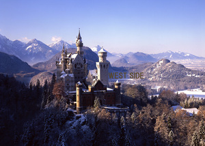  Germany bai L n.f.sennoishu Van shu Thai n castle ③ winter .... work picture frame none A4 size photograph Germany-002-1