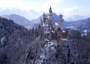  Germany bai L n.. f.sennoishu Van shu Thai n castle ④ winter *.... work picture frame none A3 size photograph Germany-004-3