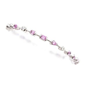  Cartier Cartier Merimee ro pink sapphire × diamond bracele 750WG white gold used 