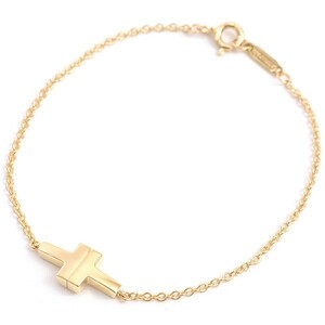  Tiffany TIFFANY T TWO single chain bracele lady's 750YG yellow gold used 