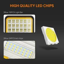 12V/24V IP68 完全防水 2パターン発光！広角 角型 42LED+エンジェルアイ 45W LED ワークライト 2個/船舶 照明 トラック 作業灯 投光器 C_画像3