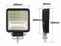 12V/24V IP68 完全防水 2パターン発光 広角 角型 42LED+エンジェルアイ 45W LED ワークライト 2個セット/船舶 トラック 路肩灯 作業灯 B_画像5