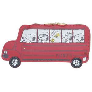 ★新品　スヌーピー　フラットペンケース　バス　No1　レッド　赤色　筆箱　筆入れ　Snoopy　PEANUTS