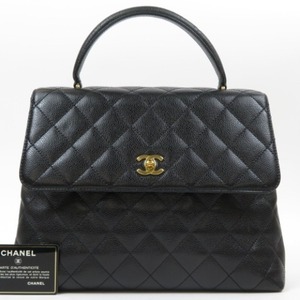 56588★1円スタート★CHANEL シャネル 外綺麗 マトラッセ ターンロック ヴィンテージ ハンドバッグ キャビアスキン 黒 レディース