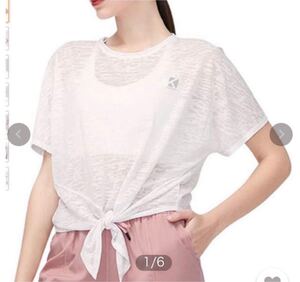 スポーツウェア tシャツ 半袖 ヨガウェア レディース フィットネス リボン結び 運動服 5色 (S ML)