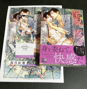 ☆文庫『淫呪の疼き-溺愛鬼と忘れ形見の術師-』オリジナル特典書下ろし小冊子付【著】高月紅葉/笠井あゆみ★ダリア文庫2022.4発行/帯栞付