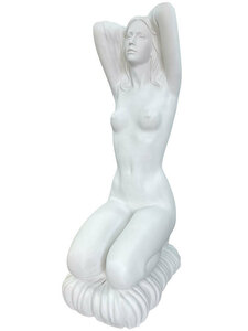 イタリア製 裸婦の座像 女性像 石像 オブジェ 高さ約1m 大理石 mod1134 彫刻 置物 made in itary 大理石彫塑