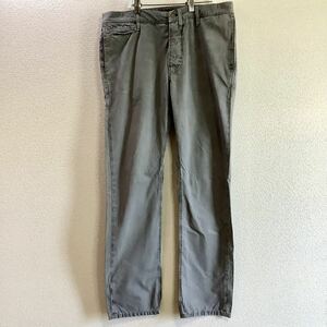 NUDIE JEANS ヌーディージーンズ KHAKI REGULARカーキレギュラー W32L32 ウォッシュ加工 グレー系 チノパン COTTON HANK RAY ボタンフライ