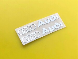 o car interior, console, meter, door knob cover, exterior, door mirror, molding, other aluminium emblem sticker 2 pieces set Audi 