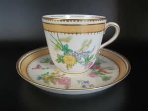 ko- plan do England *Copeland pink flower pattern antique cup & saucer 1 set -A